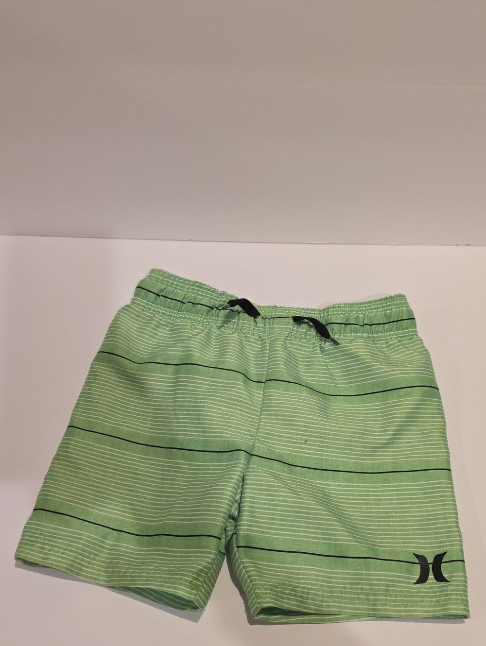 Hurley Green Striped Swim Trunks Size 3t